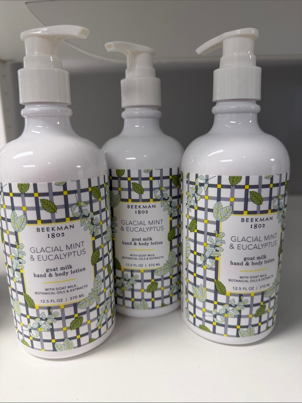 Beekman 1802 glacial mint & eucalptus hand & body lotion set of 3
